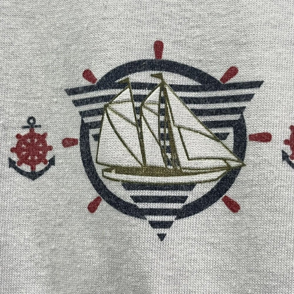 Vintage Cancun Mexico Nautical Red White Blue Sailboat Dress Women Size Medium - Picture 2 of 11